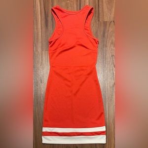 New AM PM by Espiral Coral & White Bodycon Short Casual Summer Dress - S